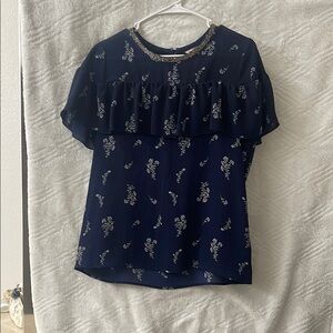 Juicy Couture Blue Ruffled Blouse